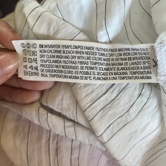 FOREVER 21 / White Pinstripe T-Shirt Dress / SZ M - Picture 8 of 8